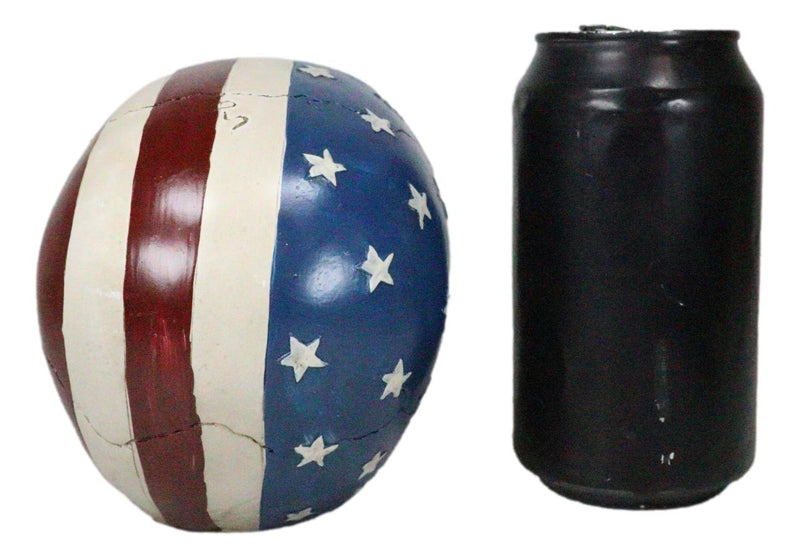 Ebros Patriotic US American Flag Star Spangled Banner Skull Decorative Figurine 5.5"Long Macabre Collectible Statue Historical Pride And Prejudice Freedom Decor of Skulls or Halloween Themed Sculpture