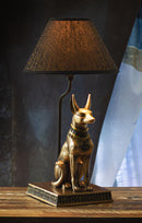 Bronzed Egyptian God Of Afterlife Death And Mummies Anubis Table Lamp Statue