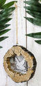 Rustic Western Bald Eagle Faux Wood Log Slice Set of 4 Christmas Tree Ornaments