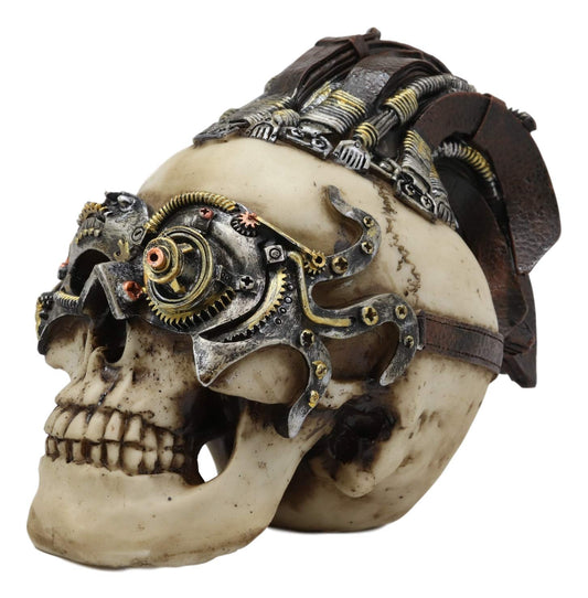Ebros  Long Haired Mohawk Steampunk Cyborg Robot Skull Sniper Warrior Figurine Decor