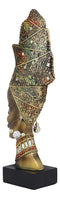 Ebros Large African Tribal Art 3D Maasai Ebony Female with Yoruba ASO Oke Hat Head Bust Statue 15.25" Tall