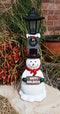 Ebros Jolly Christmas Season Frosty The Snowman Decorative Statue With Solar LED Light Lantern Lamp 18.5"H As Home Patio Guest Greeter Welcome Decor With Happy Holidays Sign Plaque