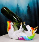 Fantasia Rainbow Unicorn With Golden Horn Wine Holder Figurine Kitchen Statue