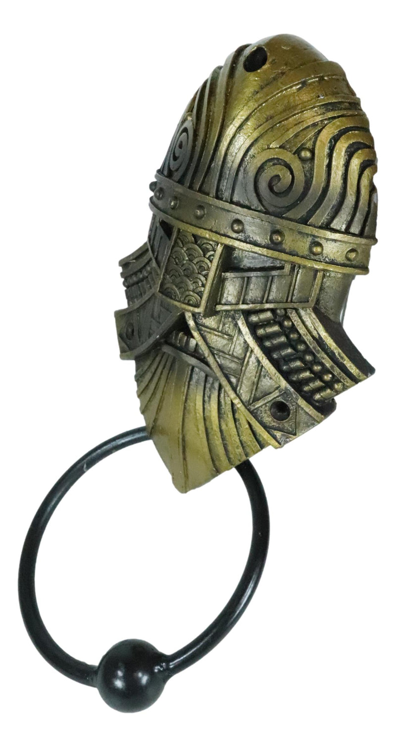 Viking Norse Valhalla Warrior God Chief Golden Helmet Decorative Door Knocker