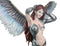 Steampunk Cyborg Angel Skylar Statue 19"Tall Victorian Sci Fi Venus Making Up