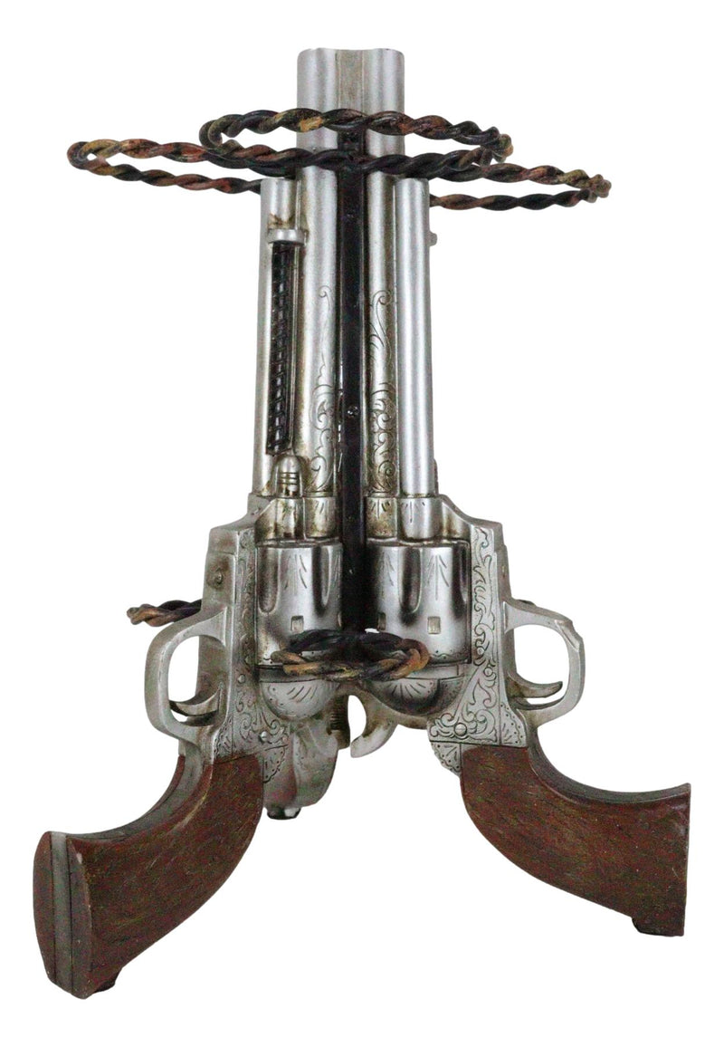 Western Cowboy Triple Six Shooter Gun Pistols Revolvers 3 Slots Wine Holder