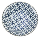 Ebros Made in Japan Blue Geometric Circles Ceramic Bowls Set of 4 Rice Meal Soup Dine