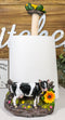 Rustic Western Holstein Bovine Cow by Sunflower Pasture Paper Towel Holder Stand