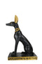 Egyptian Jackal Dog God of The Dead Anubis Sitting On Hieroglyphic Base Figurine