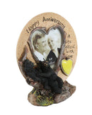 Rustic Western Forest Black Bears Happy Anniversary Standing Picture Frame