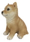 Lifelike Realistic Japanese Shiba Inu Puppy Dog Figurine With Glass Eyes 5"H