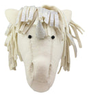 Ebros Fiona Walker England Handmade Organic Baby Animal Head Wall Decor Semi Collection Safari Farmland Whimsical Fantasy Edition Hanging Wall Heads (Semi Silver Horned Unicorn Head)