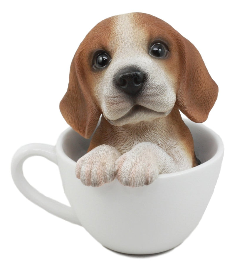 Ebros Collectible Teacup Pet Pals Puppy Collectible Resin Figurine 5.75"H (Beagle)