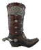 Rustic Western Cowboy Boot With Floral Concho And Spur Vase Planter Figurine 13"