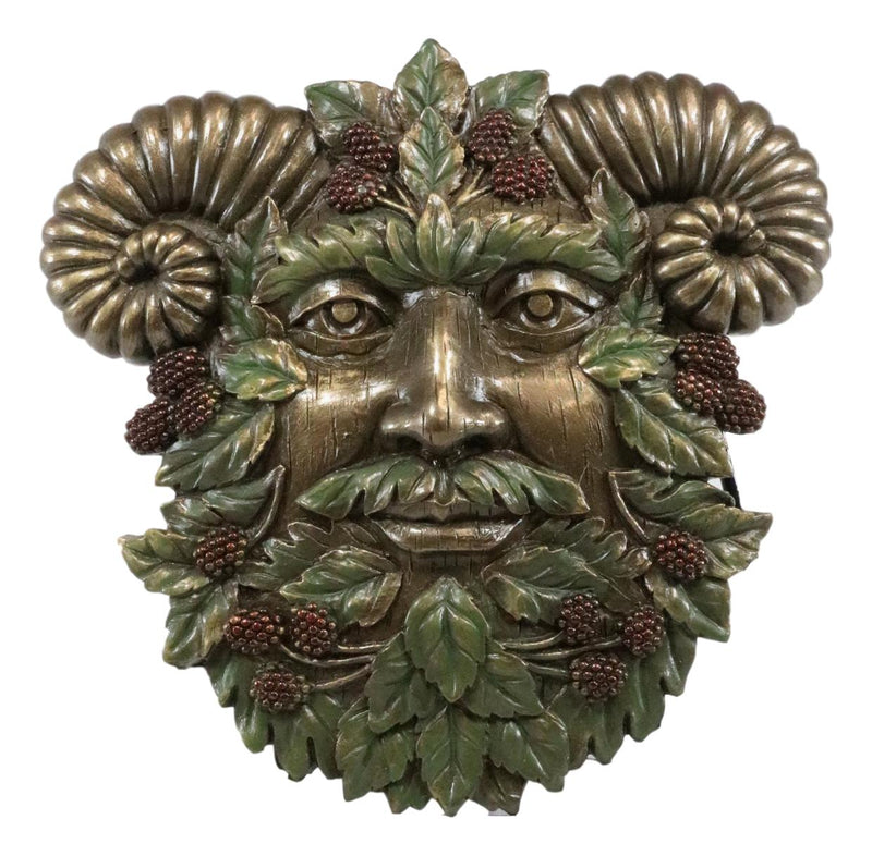 Ebros Horned God Blooming Floral Foliage Celtic Summer Season Greenman Wall Decor