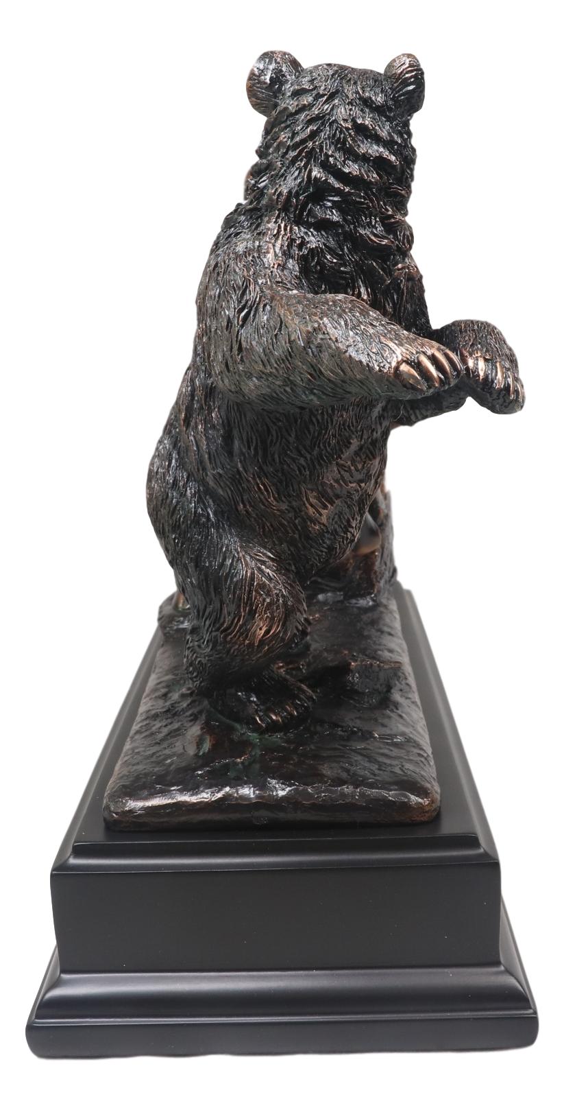 Wall Street Stock Market Signature Charging Bull With Conceding Bear Statue - Ebros Gift