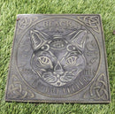 Wicca Halloween Black Cat Sees and Tells Fortune Teller Resin Stepping Stone