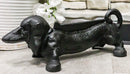 Ebros Cast Iron Rustic Black Sausage Dachshund Dog Boot Cleaner Scraper Weathered Outdoor Patio Backyard Entrance Accent Statue 12.75" Long for Dirty Shoes Boots Footwear