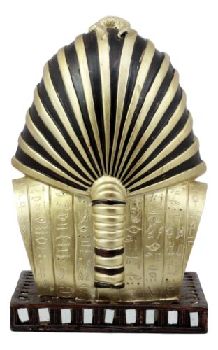 Golden Mask of King Tut Statue 8"H Egyptian Pharaoh Vulture and Cobra Crown Bust - Ebros Gift
