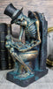 Constipated Skeleton With Raven On Graveyard Toilet Bowl Reading Book Figurine