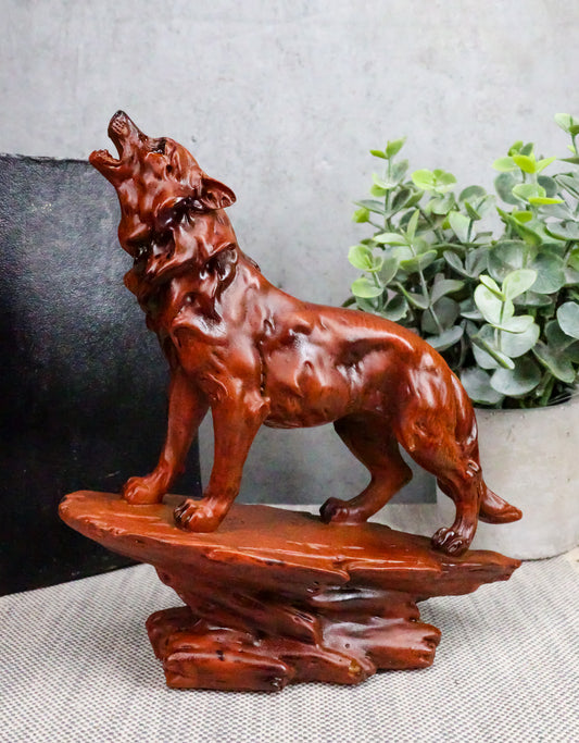 Ebros Wildlife Nature Full Moon Howling Night Wolf Figurine Timberwolves Decor