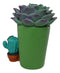 Ebros Furry Bones Echy The Succulent Plant Pot With Cactus Skeleton Figurine