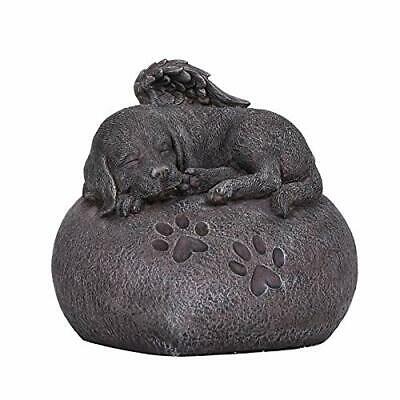 Pet Memorial My Love Sleeping Angle Dog Foot Print Rock Urn Bottom
