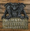 Gothic Winged Gargoyle On Warning Protected By Gargoyles Sign Wall Decor Plaque