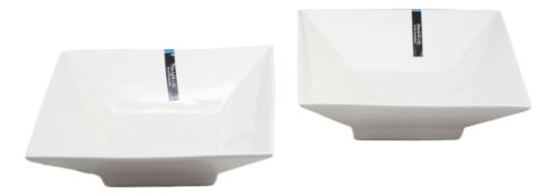 Ebros Pack Of 2 Kitchen And Dining Modern Contemporary Design Porcelain Square Bowls 35 Ounces 8.5"Diameter - Ebros Gift