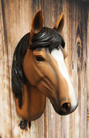 Ebros Equine Chestnut Mustang Horse Head Wall Decor Plaque 15.5"H Hanging Bust