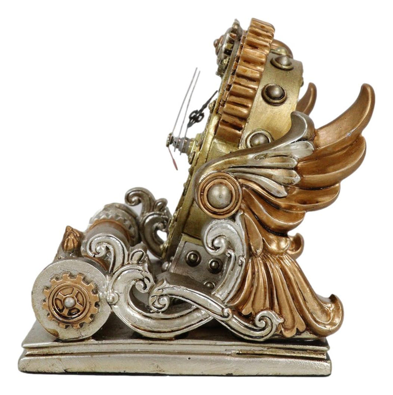 Steampunk Chronambulator Time Warp Machine With Painted Clockwork Desktop Clock