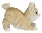 Pet Pal Playful Crouching Feline Orange Tabby Cat Kitten Figurine W/ Glass Eyes