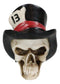 Grinning Tarot Skull With Top Hat Card Number 13 Symbol Of Change Small Figurine