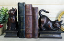 Sitting And Crouching Feline Cat Resin Bookends 7" Tall Abstract Cat Statue Set