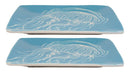 Ebros Nautical Jellyfish Abstract Blue Salad Dessert Plate Set of 2 Square 8.5"
