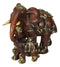Thai Buddhism Noble Wood Finished Resin Mother Elephant With Calf Figurine Decor