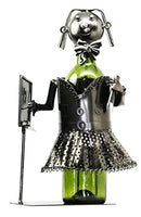 13" Tall Female Teacher With Lesson Board Hand Made Metal Wine Bottle Holder Caddy Figurine