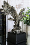 Silver Wings of Glory Bald Eagle Statue 7.75"Tall Silver Electroplated Resin