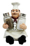 Ebros French Bistro Chef Jean Seasons and Spice Salt Pepper Shaker Holder Set