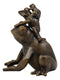 Ebros Gift Large 9.75" Tall Aluminum Metal Whimsical Tiki Trio Frog Family On Acrobatic Piggyback Garden Statue Zen Feng Shui Frogs Home Garden Patio Pool Pond Decorative Sculpture