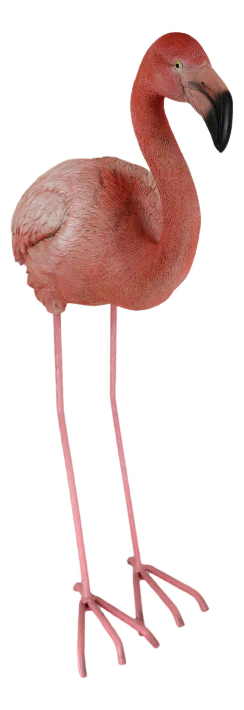 27" Tall Realistic Zen Graceful Tropical Pink Flamingo Standing in Repose Statue