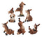 Ebros Animal Farm Set of 6 Acrobatic Donkeys Figurines Miniature Donkey Statues