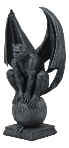 Devil's Carnal Grip On The World Lucifer Satan Crouching On The Globe Statue