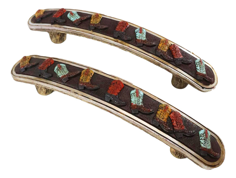 Set Of 6 Western Cowboy Cowgirl Boots Drawer Cabinet Door Bar Pull Knobs 9"L