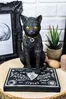 Ebros Witching Hour Halloween Black Cat With Ouija Spirit Board & Planchette Figurine