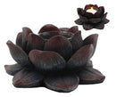 Ebros Lotus Meditation Flower Tea Light Candle Holder 4.5"W (Bronze Patina)