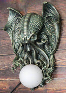 Great Old Ones Cthulhu Kraken Octopus Holding Spherical Ball Lamp Wall Sconce