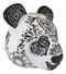 Ebros Black White Tattoo Tooled Floral Heart Panda Bear Head Day Of The Dead Figurine