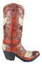 Western Country Angel Wings Heart Roses Scrollwork Cowgirl Red Boot Flower Vase