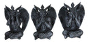 Goat of Mendes See Hear Speak No Evil Devil Baphomet Gargoyle Set of 3 Figurines